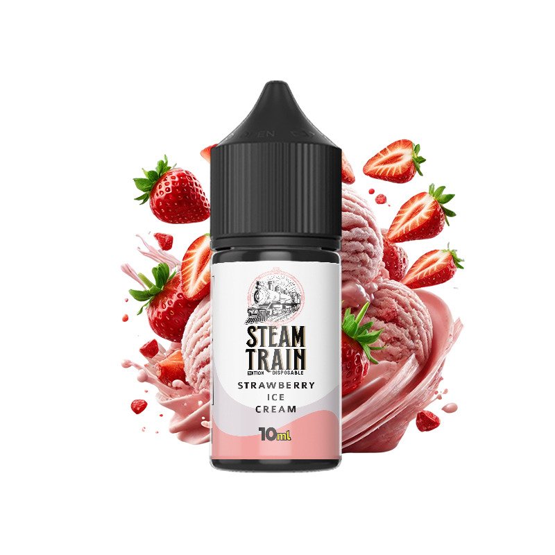 Steam Train - Disposable Edition - Vapeshot 10mL Shake 'n' Vape / Strawberry Ice Cream