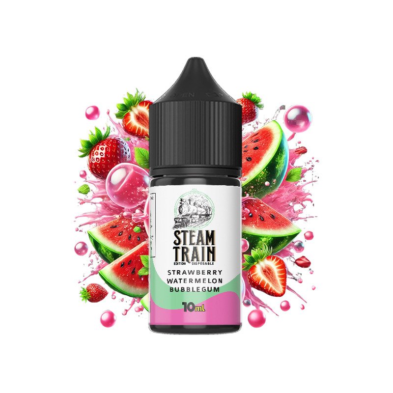 Steam Train - Disposable Edition - Vape Shot 10mL Shake 'n' Vape / Strawberry Watermelon Bubblegum