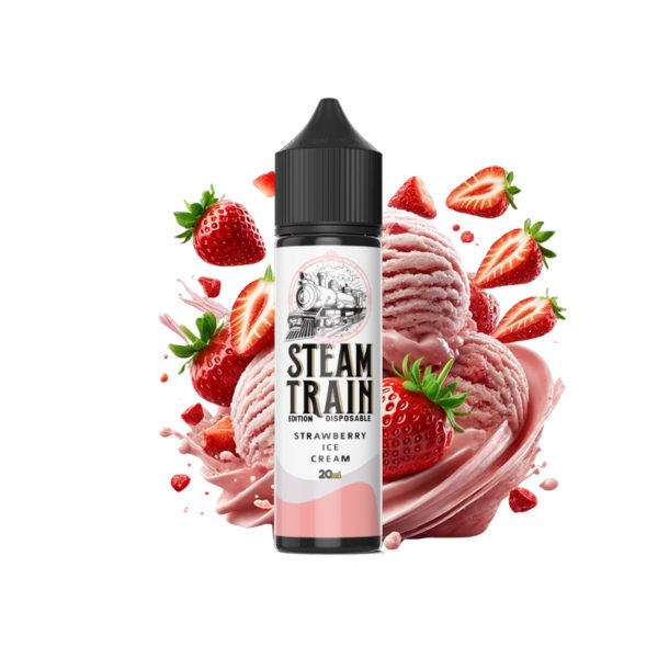 Steam Train - Disposable Edition - Vapeshot 20mL Shake 'n' Vape / Strawberry Ice Cream
