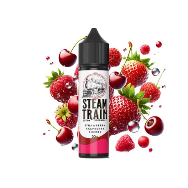 Steam Train - Disposable Edition - Vapeshot 20mL Shake 'n' Vape / Strawberry Raspberry Cherry