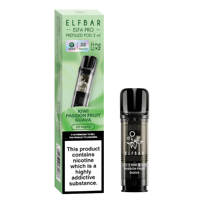 Elfbar Elfa Pro Replacement Prefilled Pods x2 - Kiwi Passion-Fruit Guava