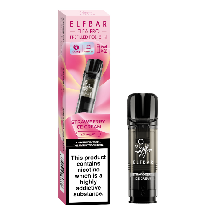 Elfbar Elfa Pro Replacement Prefilled Pods x2 - Strawberry Ice Cream