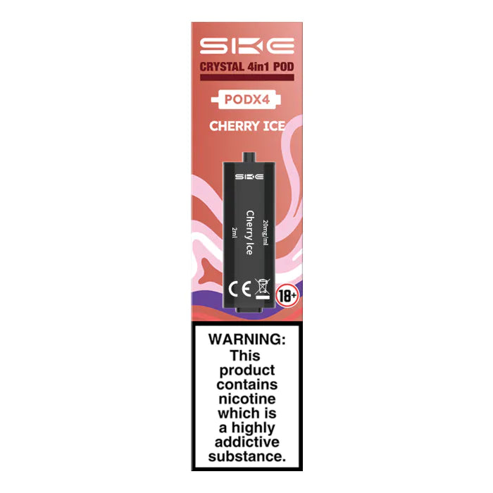 SKE Crystal 2400 4 in 1 Replacement Pods PODx4 - Cherry Ice