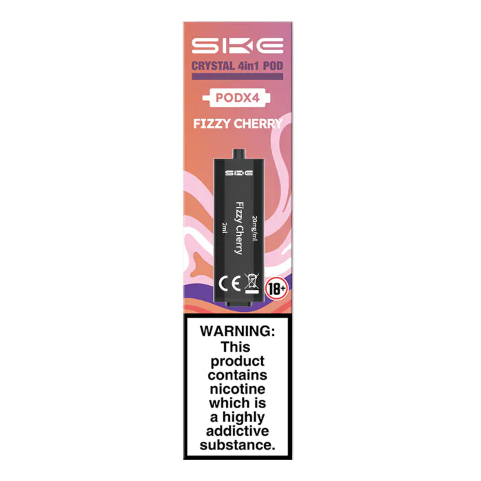 SKE Crystal 2400 4 in 1 Replacement Pods PODx4 - Fizzy Cherry