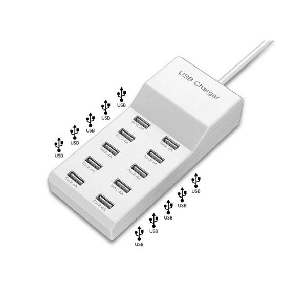 10 Port USB Charging Station 50W 727U